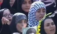 شعار «انتقام، انتقام» مردم در مصلی تهران