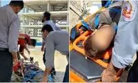 سقوط وحشتناک یک کارگر از طبقه دوم ساختمان