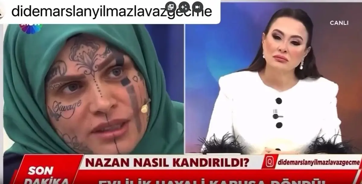 زن محجبه با تتوهای صورت در تلویزیون خبرساز شد