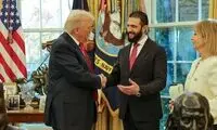 تصاویری از خوش و بش صمیمی ترامپ با جولانی 