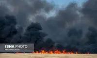 تصاویر ترسناک از آتشی که به جان تالاب اراک افتاد