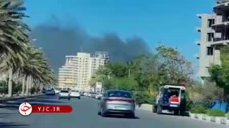 آتش سوزی گسترده در پارک آبی خلیج فارس