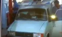 برخورد هولناک تیرآهن به صورت مسئول پمپ‌بنزین