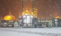 ویدئو دیدنی از بارش برف در حرم حضرت معصومه(س)