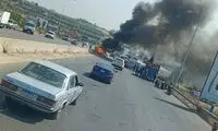 تصاویری از حمله پهپادی اسرائیل به جنوب لبنان