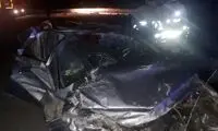 تصادف دلخراش خودروی 206 با گاردریل