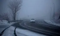 بارش برف، ارتفاعات کندوان و چالوس را سفیدپوش کرد