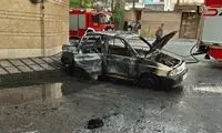تصویر انفجار یک خودرو در محله قلهک تهران