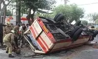 واژگونی مینی‌بوس در اتوبان زنجان به تبریز