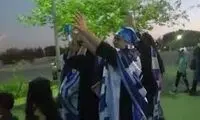 شادی دختران آبی بعد از پیروزی مقابل نساجی
