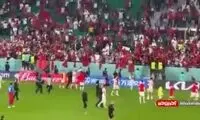 جشن صعود مراکشی‌ها با پرچم فلسطین