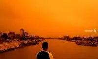 تصاویر آخرالزمانی از آسمان سرخ در بغداد