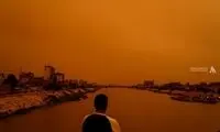 تصاویر آخرالزمانی از آسمان سرخ در بغداد