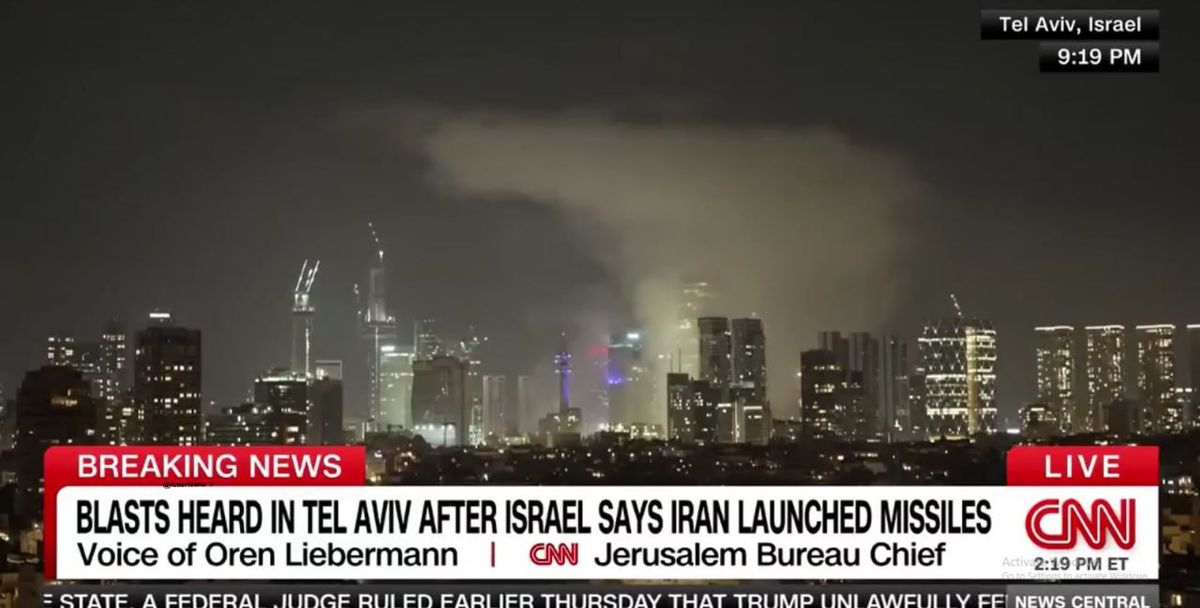   پخش زنده شبکه CNN از حملات ایران به تل‌آویو 