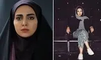 چهره مارال سریال آنام با چادر نماز در حرم امام رضا