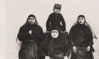 «ناصرالدین شاه» در کنار زنان عقدی و صیغه‌ای حرمسرا