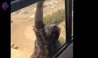 لحظه تلخ سقوط خدمتکار از طبقه هفتم ساختمان 