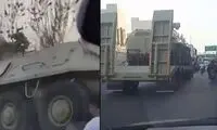تصاویر جابجایی تجهیزات سنگین نظامی در تهران