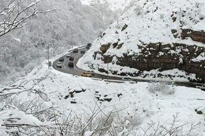 تصاویری زیبا از بارش شدید برف در جاده چالوس