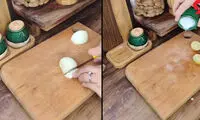 ترفند از بین بردن بوی پیاز از تخته گوشت