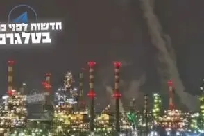 تصاویر اصابت موشک‌ به پالایشگاه «حیفا» برای اولین بار