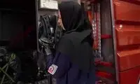 بانوان آتش‌نشان تهرانی در روز ملی ایمنی و آتش‌نشانی