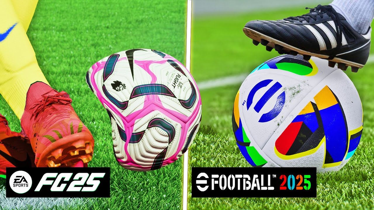 مقایسه جذاب گرافیک بازی eFootball 25 و FC 25