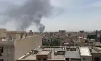 دود عظیم بر فراز تهران در پی آتش‌سوزی گسترده