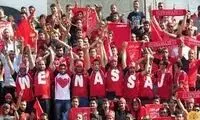 شعار جالب هواداران نساجی در ورزشگاه وطنی