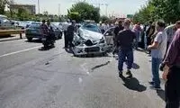 تصادف هولناک 2 خودرو در بزرگراه اشرفی اصفهانی‌