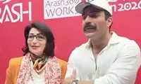 قاب خانوادگی حمید صفت در کنار مادر و خواهرش