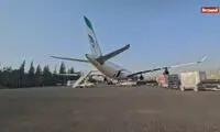 اولین تصویر از فرود هواپیمای ایرانی در فرودگاه صنعا