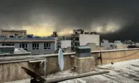 تصاویری از غبار انفجار انبار نفت بر تن تهران