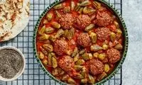 طرز تهیه خورش بامیه با کوفته قلقلی