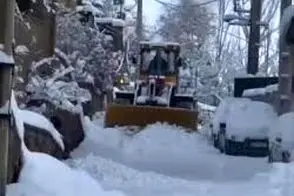 برف سنگین، معابر این خیابان تهران را بست