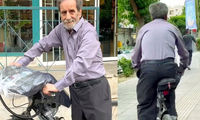 بازیگر پرطرفدار دهه ۷۰ صداوسیما با دوچرخه رفت‌وآمد می‌کند