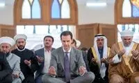 تصاویری از حضور بشار اسد در نماز عید قربان