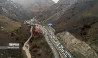 ترافیک سنگین در جاده‌ی محبوب تهرانی‌ها