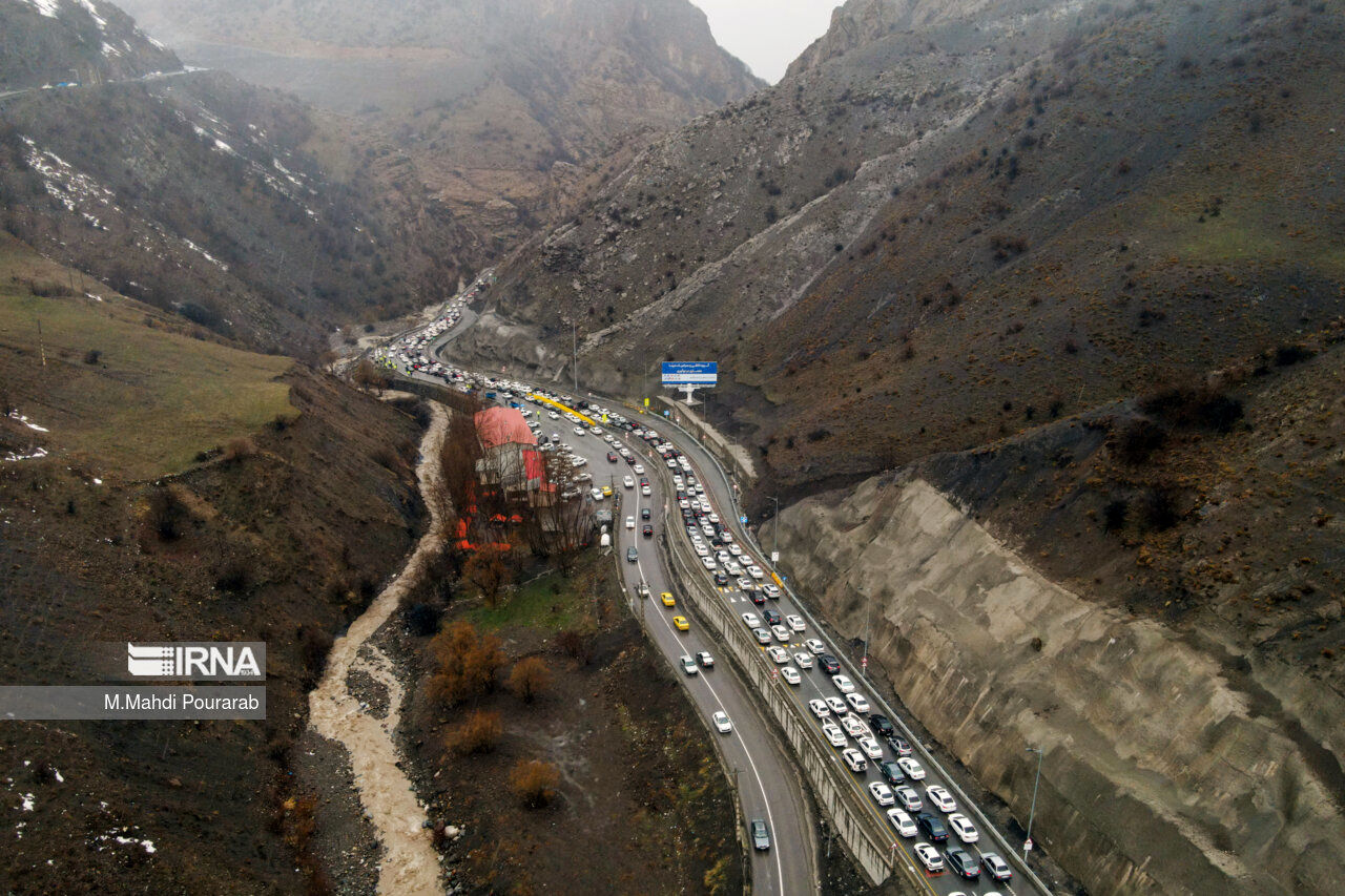 ترافیک سنگین در جاده‌ی محبوب تهرانی‌ها