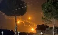تصویر دوربین مداربسته از لحظه سقوط موشک‌های ایرانی 