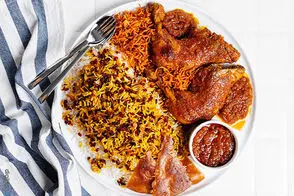 طرز تهیه یک مرغ متفاوت برای زرشک پلو