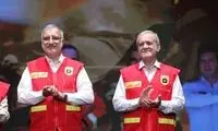 پزشکیان و زاکانی در لباس آتش‌نشانی!