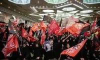 فرزندان سردار سلیمانی در مراسم چهلم رهبر شهید