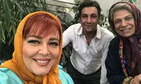 بهاره رهنما با پای شکسته در تولد سام درخشانی