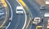 مرگ دلخراش یک زوج در حال دعوا در بزرگراه!