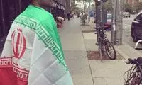 عکس بهرام رادان با پرچم ایران