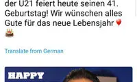 پیام تبریک هامبورگ برای تولد مهدوی‌کیا