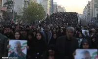 وداع آخر مردم تهران با سردار قاسم سلیمانی