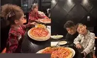 شب دل‌انگیز خانواده رونالدو به صرف پیتزا