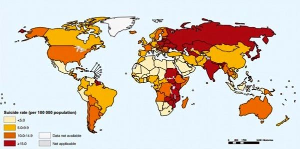 کدام کشور سرآمد خودکشی در جهان است؟